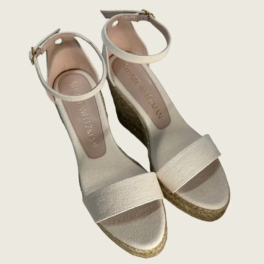 LNWB | Stuart Weitzman | Platform Sandals | Beige | Size 8.5 US